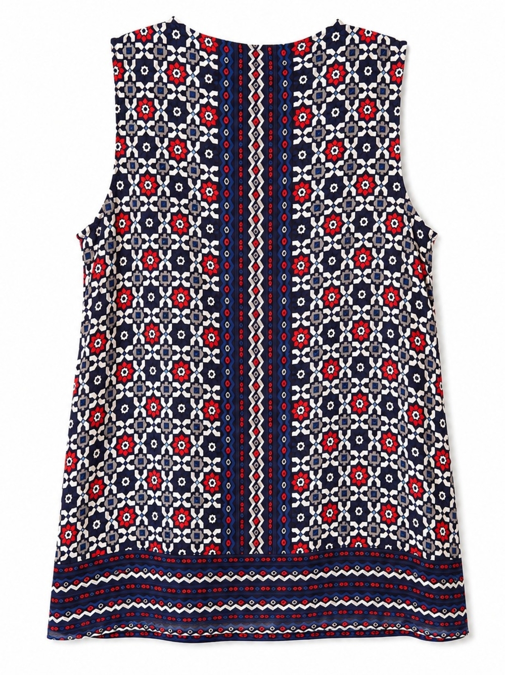Laundry By Shelli Segal Navy Red and White Sleeveless Printed Camisole - Picture 4 of 6